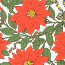 Poinsettia Florentine Holiday Print Paper ~ Rossi Italy